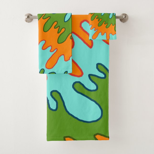 Negrita Abstracto Naranja Goma Líquido Verde Banda (In situ)