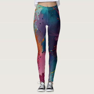 Negrita acuarela Splash Leggings Su Estilo Único