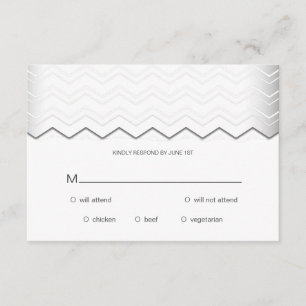Negrita Chevron Silver sobre White RSVP