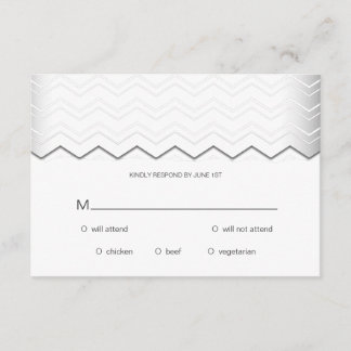 Negrita Chevron Silver sobre White RSVP