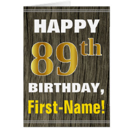 Negrita, Faux Wood, Faux Gold 89th Birthday + Name