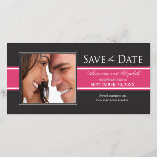 Negrita Fuchsia Stripe Save the Date Anuncio