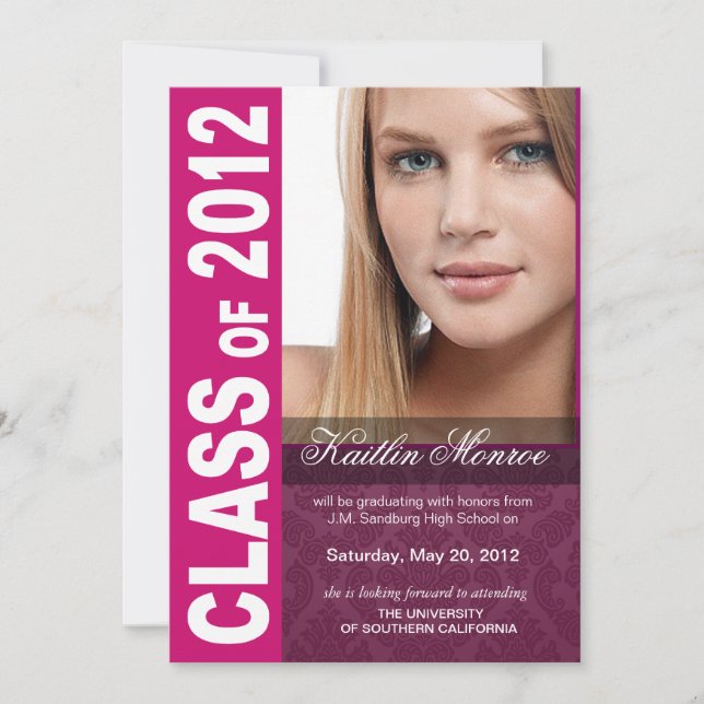 Negrita, Hip 2012 Graduación Foto Invitación (Anverso)