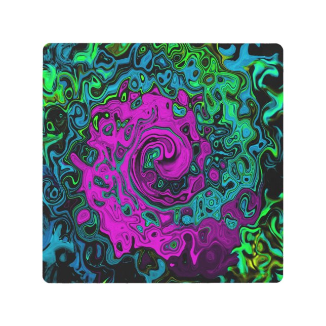 Negrita Magenta Resumen Groovy Bañera de arte líqu (Anverso)