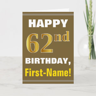Negrita, Marrón, Falso Oro Tarjeta de cumpleaños n