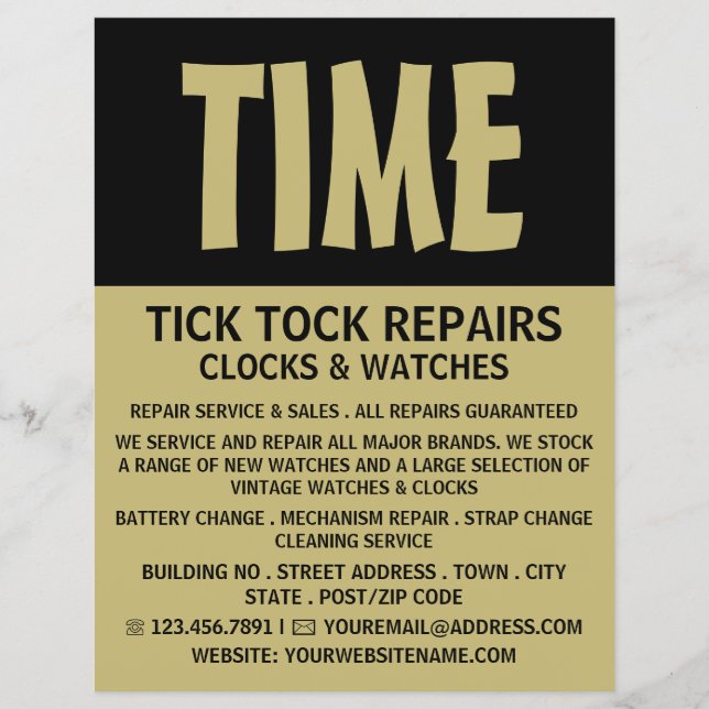 Negrita moderna, publicidad horóloga (Frente)