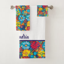 Negrita Patrón Floral Contemporáneo Vibrante Daisi
