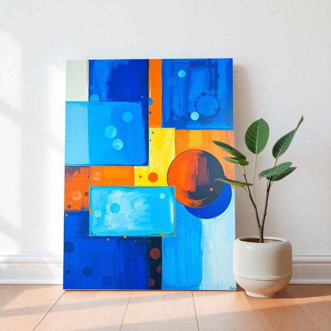 Negrita Resumen del arte de la pared en azul, Nara (Subido por el creador)