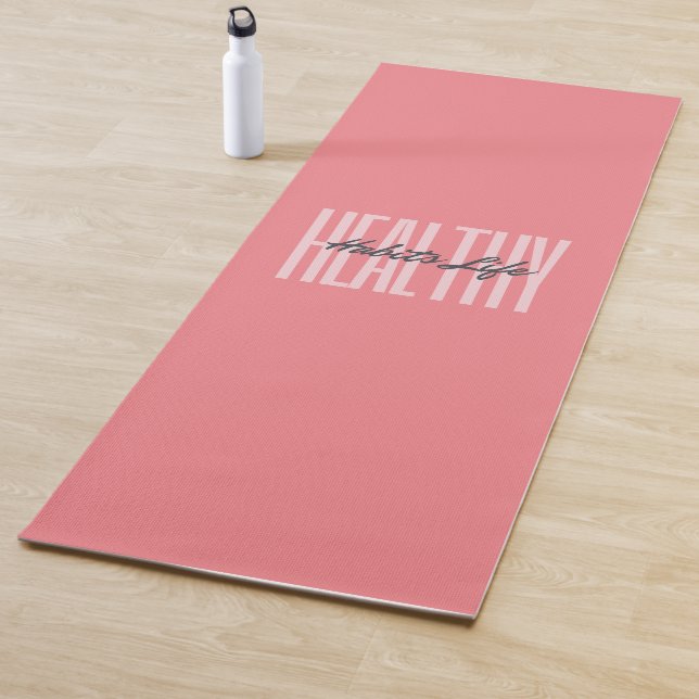 Negrita rosa Hábitos Saludables Vida Yoga Mat (In situ)