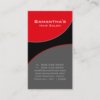 Negrita Salon Spa tarjeta de visita gris rojo