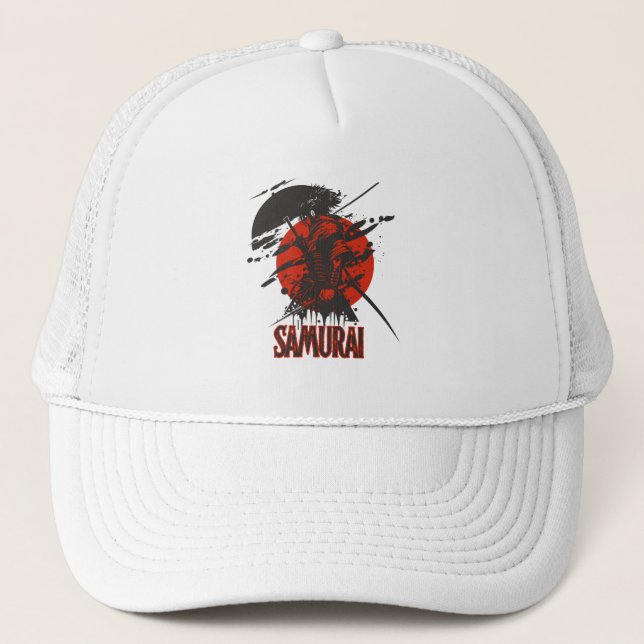 Negrita sombrero de camionero de Samurai Warrior - (Anverso)