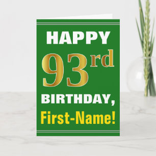 Negrita, Verde, Dorado Falso Tarjeta de cumpleaños