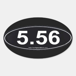 Negro 5.56 pegatina de óvalo tipo maratón