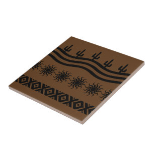 Negro al sudoeste del diseño y teja Trivet de
