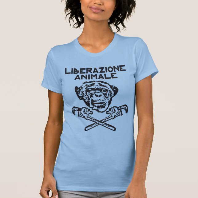 Negro animal Italiano de la camiseta de la (Anverso)