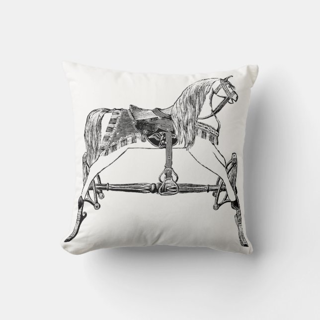 negro antiguo de la almohada del caballo mecedora (Anverso)
