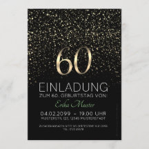 Negro “Áureo 60” invitaciones 60. Cumpleaños