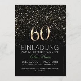 Negro “Áureo 60” invitaciones 60. Cumpleaños