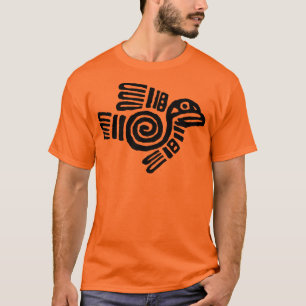 Negro azteca de la camiseta del pájaro