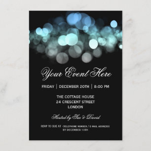 Negro azul de la invitación elegante del fiesta