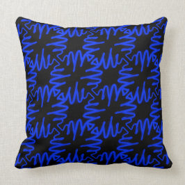 Negro azul de neón moderno de la almohada de la