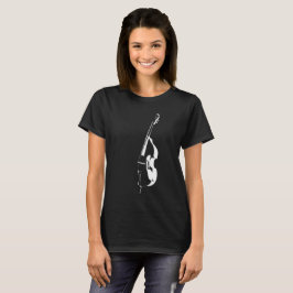 Negro bajo vertical de la camiseta de la silueta