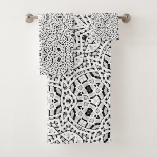 Negro blanco ornamental inconsútil moderno