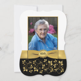 Negro, blanco, oro 65ª invitación de cumpleaños de