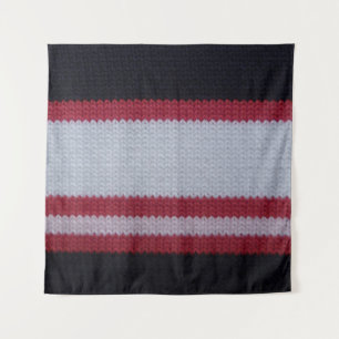 Negro blanco rojo: Patrón de tela de punto de lana