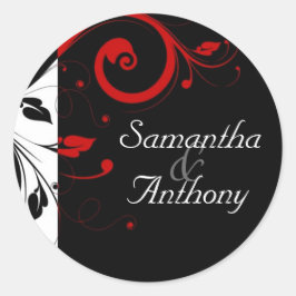 Negro, blanco, rojo Sello para sobres de coinciden