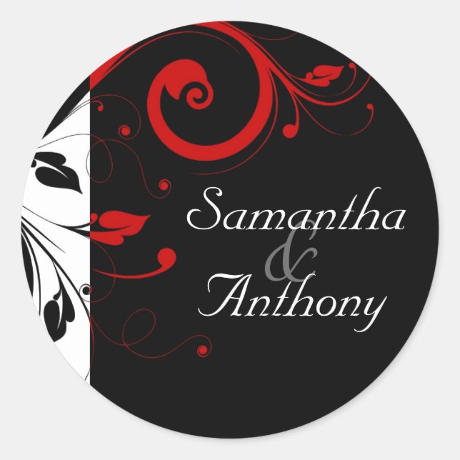 Negro, blanco, rojo Sello para sobres de coinciden (Anverso)