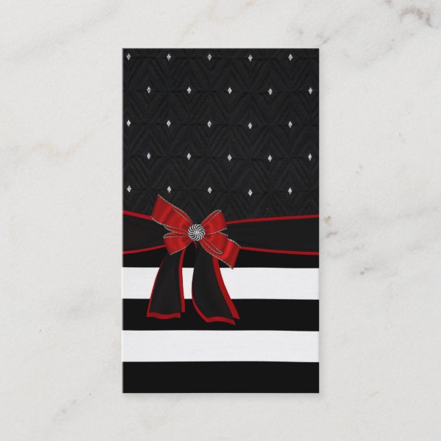 Negro, blanco, rojo, tarjeta de visita diamante de (Anverso)