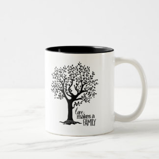 Negro/blanco taza de 11 onzas - adopción del árbol