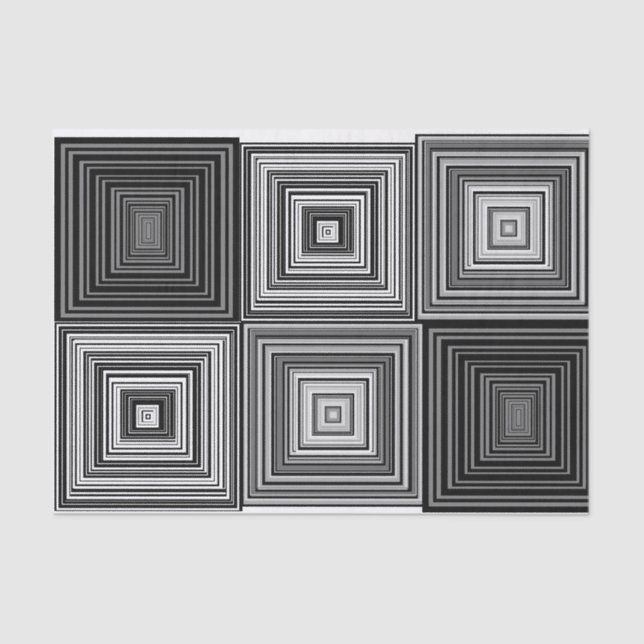 Negro, blanco y gris ajusta el papel seda (Anverso)