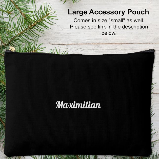 Negro - Bolsa accesoria grande sólida (Large Accessory Pouch - Black - Solid by Leapfroglisics Shop)