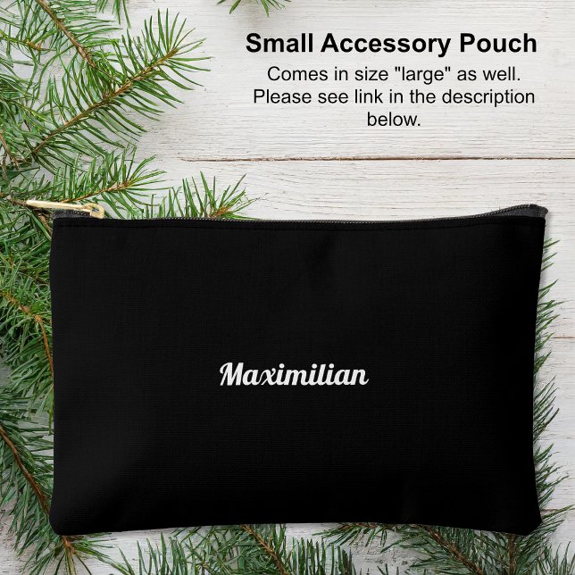 Negro - Bolsa de accesorios pequeña y sólida (Small Accessory Pouch - Black - Solid by Leapfroglisics Shop)
