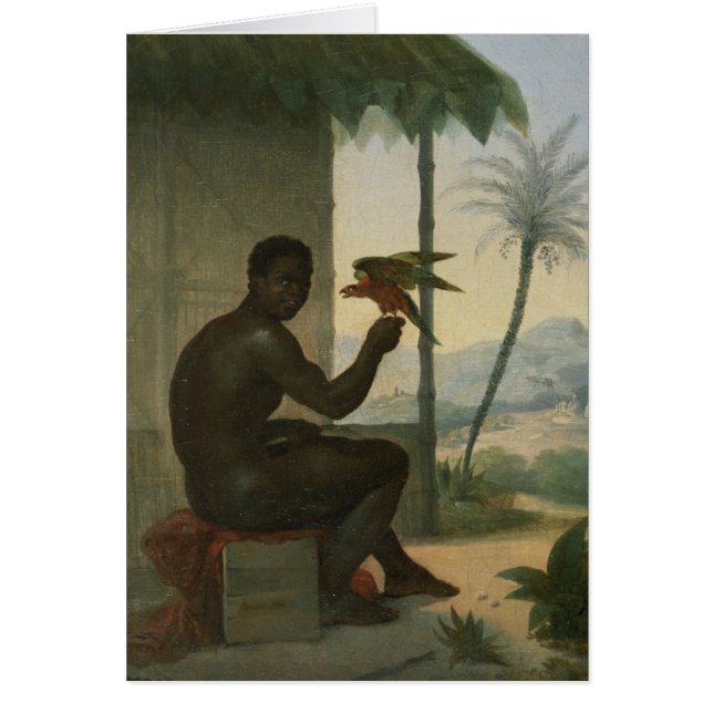 Negro brasileño con el pájaro tropical (Frente)