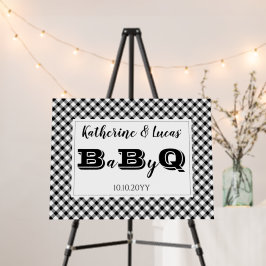 Negro | Cheques blancos Bebé Q BBQ Shower