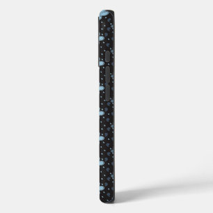 Negro con azul Paisley Flores iPhone 16 Funda