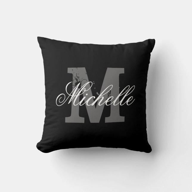 Negro con clase personalizado de la almohada de (Anverso)