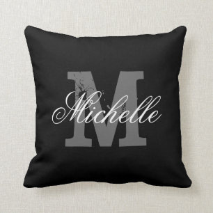 Negro con clase personalizado de la almohada de