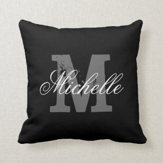Negro con clase personalizado de la almohada de