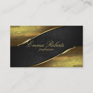 Negro con detalles de oro Tarjeta de visita