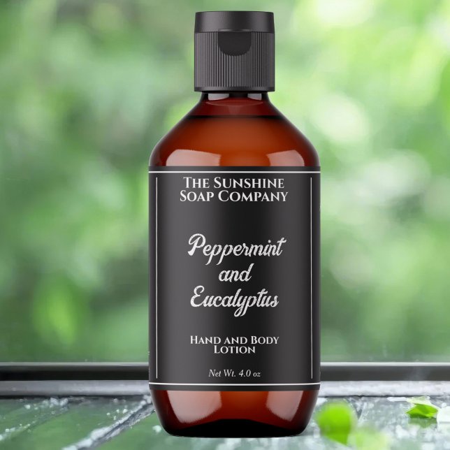 Negro con etiqueta de botella de cosméticos de tex (Subido por el creador)