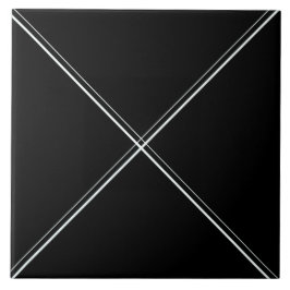 Negro con las líneas diagonales blancas teja 6x6