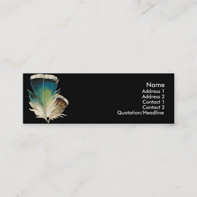 Negro con las tarjetas del perfil de las plumas (Anverso)