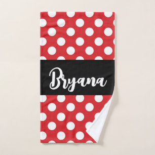 Negro Con Lunares Blancos Rojos Personalizado