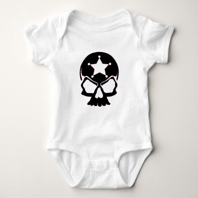 Negro cráneo (Baby Jersey Bodysuit) (Anverso)