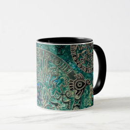 Negro de azules azteca taza combinada de 11 onzas