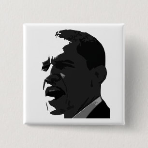 Negro de Barack Obama en el botón de la casilla
